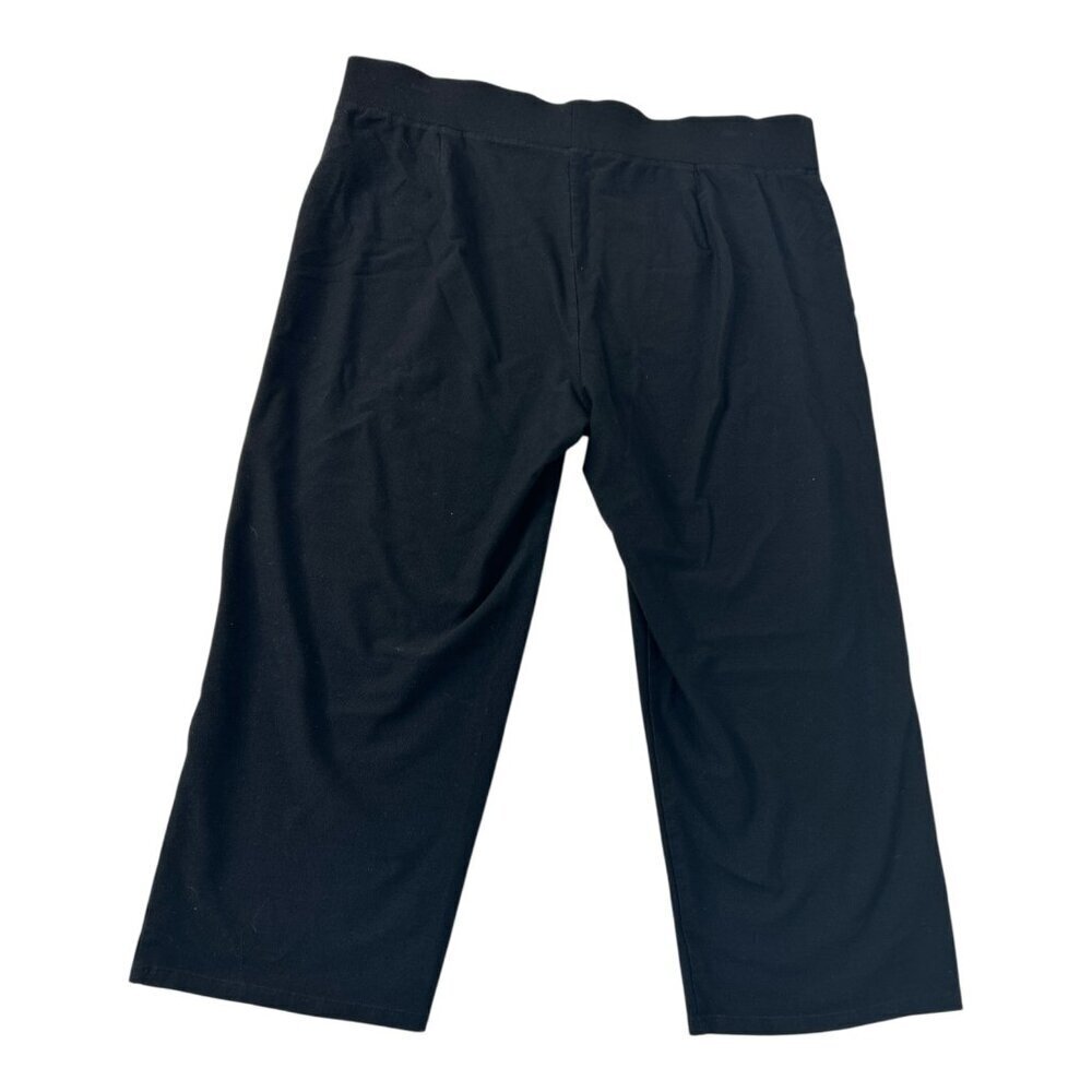 Eileen Fisher Stretch Crepe Straight Pant Women Size Large Black | Quiet Luxury - Picture 2 of 11